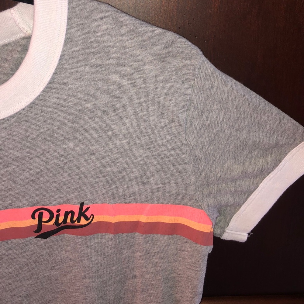 VS PINK Striped Logo Tee - Picture 4 of 5